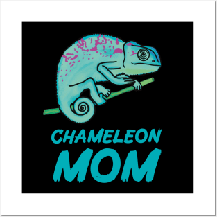 Chameleon Mom, Blue, for Chameleon Lovers Posters and Art